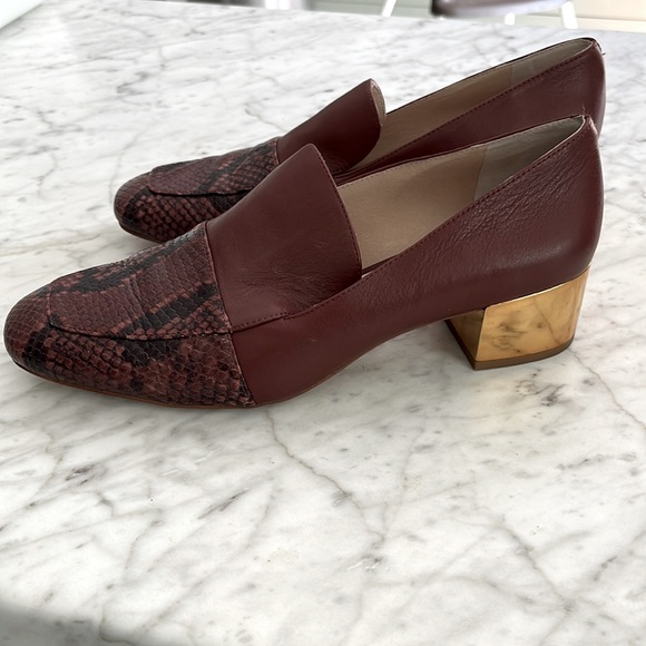 Louise et Cie Shoes - Louise et Cie maroon snake skin leather loafer 11